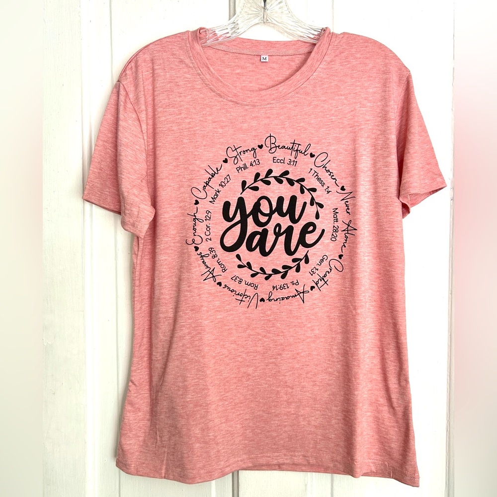Inspirational Pink/Peach‎ Graphic T-Shirt